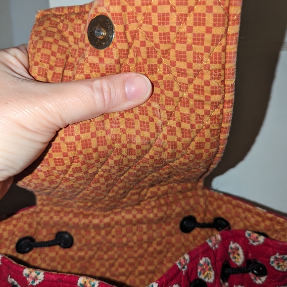 Vintage Vera Bradley Mimi backpack in red Leaf - Picture 3 of 5